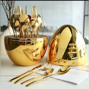 Creative Egg Design Easter Tableware Set, 24pcs Stainless Steel Cutlery